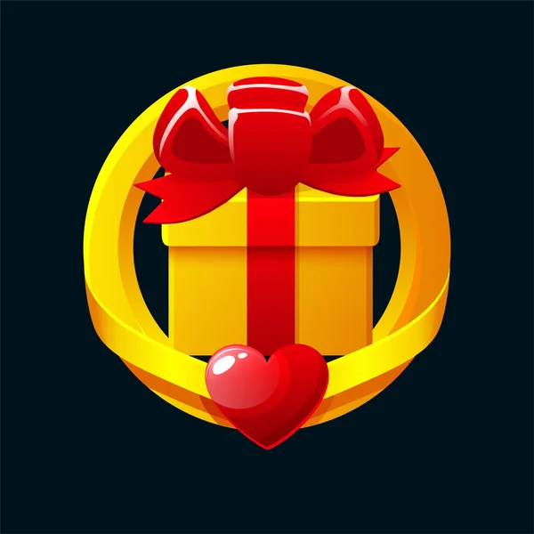 Gift box icon for game UI. Award vector icon. Receiving rewards in the 2D game. Similar JPG copy