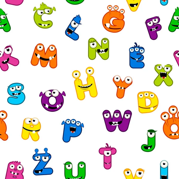 Monsterアルファベットフォントでシームレスなパターン 子供のための明るいパターン 類似のJpgコピー — ストック写真