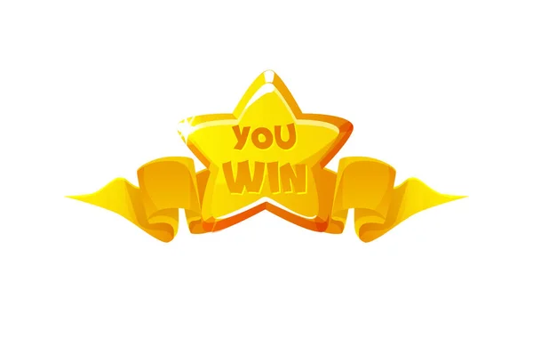 Gouden Ster Badge Die Wint Game Award Icoon Voor Soortgelijke — Stockfoto
