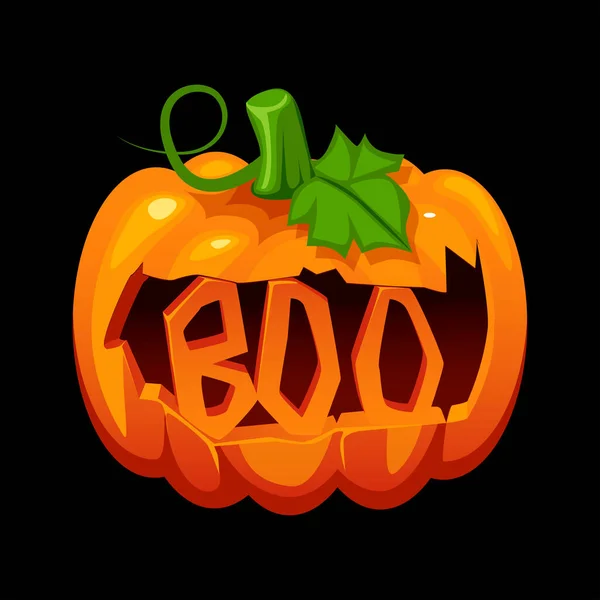 Bota Abóbora Esculpida Objeto Halloween Para Cartão Saudação —  Vetores de Stock