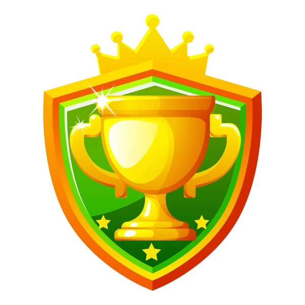Premio Escudo Oro Copa Icono Para Juegos Copia Jpg Similar — Foto de Stock
