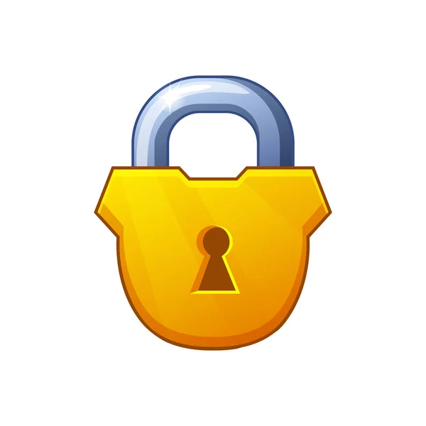 关闭的金色挂锁 游戏图标 封锁和安全 类似的Jpg副本 — 图库照片