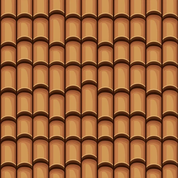 Seamless Ceramic Roof Tiles Vector Seamless Texture — Stock Vector