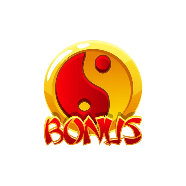 插槽游戏的中文加法符号 红阴阳的象征 — 图库矢量图片