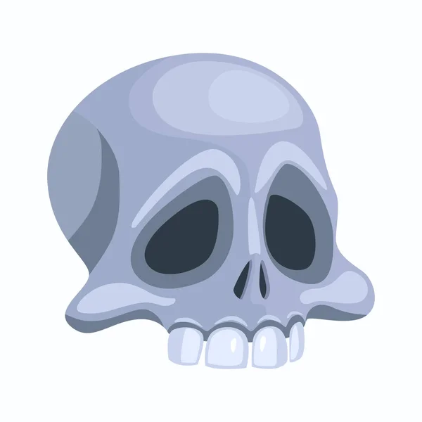 人間の頭蓋骨 骨格の頭部 死の象徴か危険か ハロウィーンの休日のためのデザイン要素 孤立した漫画のイラスト 類似したJpgコピー — ストック写真