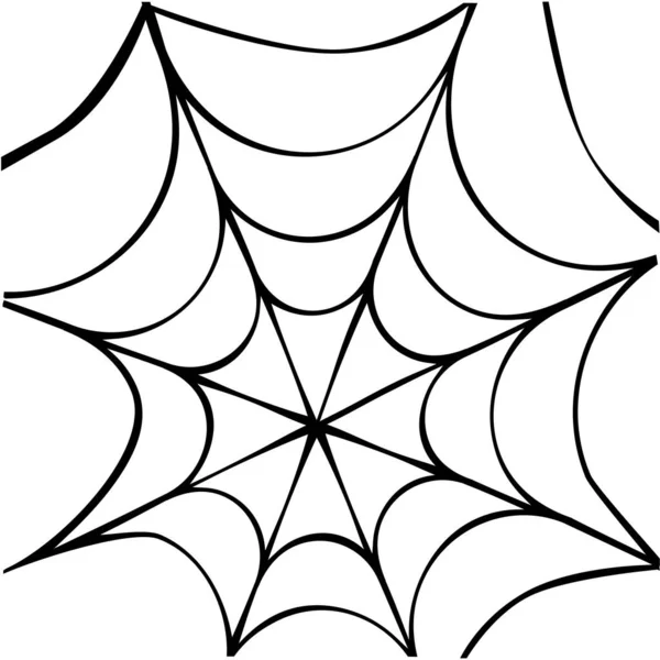 Illustration Vectorielle Toile Araignée Flat Black Toile Araignée — Image vectorielle