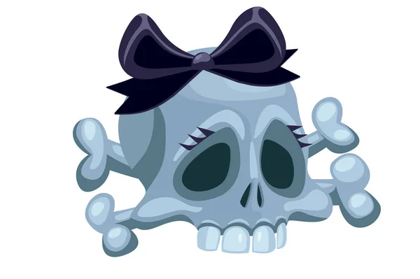 Cartoon Human Skull Girl Black Bow Similar Jpg Copy — Stock Photo, Image