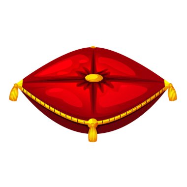 Red Royal ödül yastığı. Beyaz arkaplanda izole edilmiş vektör illüstrasyonu.
