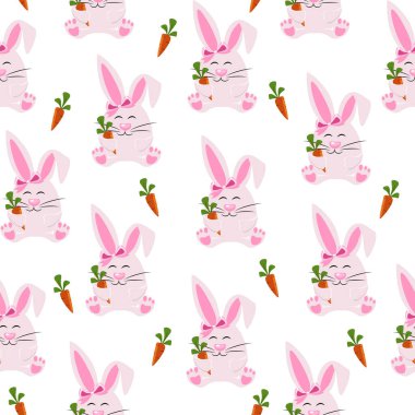 Mutlu Paskalyalar, Havuçlu Çizgi Film Tavşanı. Düz Çizgi Film Biçimi.