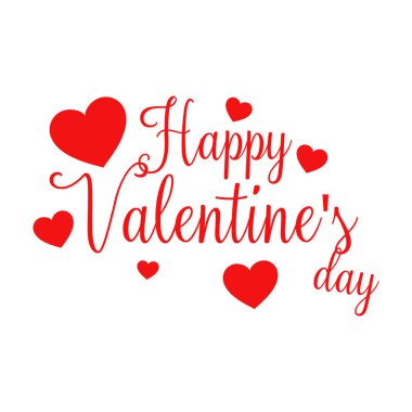 Kalpli Sevgililer Günü mesajınız kutlu olsun. Beyaz bir arkaplanda el yazısıyla yazılmış yazı olan tipografi posteri. Vektör İllüstrasyonu