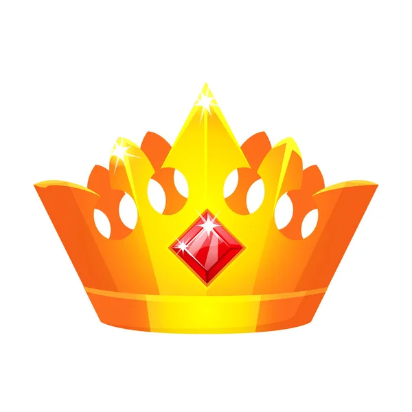 Goldene Krone Auf Weißem Hintergrund Vektorillustration — Stockvektor