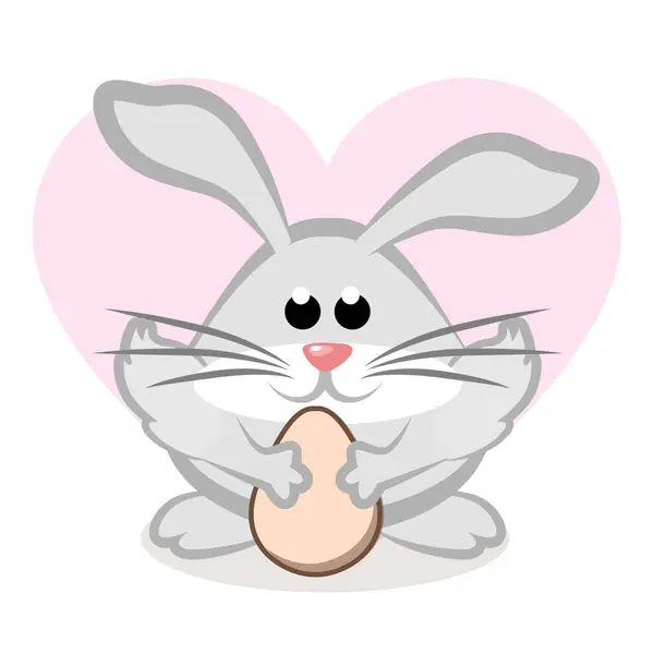 Cute Rabbit Egg Easter Bunny Vector — Stock Vector