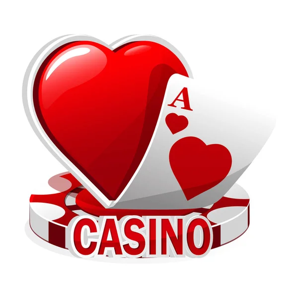 Icono Rojo Para Casino Ilustración Vectores Tarjetas Poker Símbolo Espada — Archivo Imágenes Vectoriales