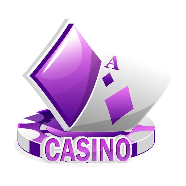 Lila Symbol Für Das Casino Vector Illustration Pokerkarten Diamant Symbol — Stockvektor