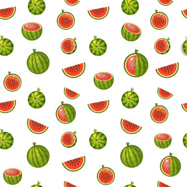 Karpuz ve dilimlerin deseni, Vektör Kusursuz arkaplan