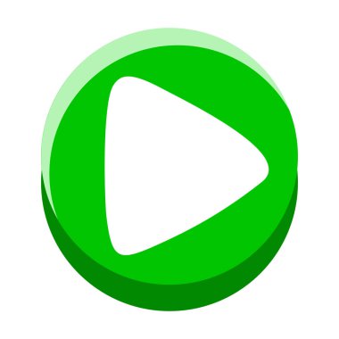 Oynat düğmesi izole. Vektör Düz Tasarımı.