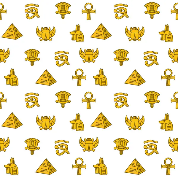 Seamless Pattern Egypt Icons — Stock Vector