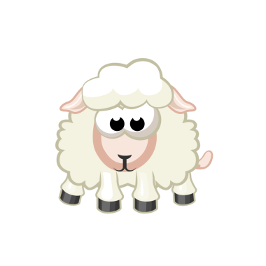 Mavi ve Yeşil Arkaplanda Komik Koyun. Çizgi film Koyun Yazdırma, Çocuklar, Kızlar, Erkekler İçin Tasarım.