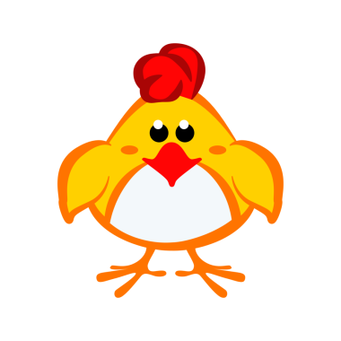 Yavru civciv önde, vektör izole ikon. Çizgi film bebek piliç.