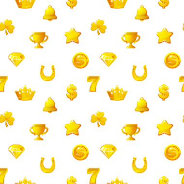 Şeffaf bir arkaplanda Altın yuva simgelerine sahip pürüzsüz desen.