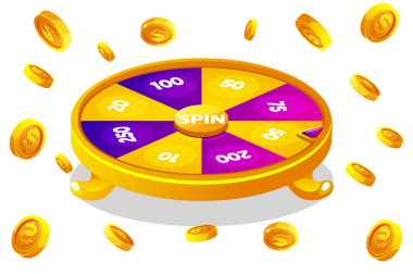 Kumarhane için çarkıfelek. Patlama madeni paraları olan arkaplan