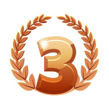 Üç numaralı bronz ve defne çelengi. Üçüncü..