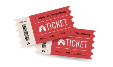 Two tickets to the circus, vector illustration clipart