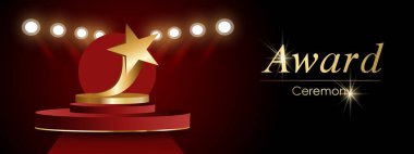 Ödül töreni. Ödül figürü, vektör illüstrasyonu