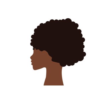 Siyah kadın yandan, siluet vektör çizimi