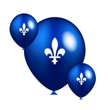 Quebec sembollü mavi balonlar, vektör