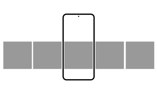 Modèle Smartphone Maquette Pour Bannières Médias Sociaux Illustration Vectorielle — Image vectorielle