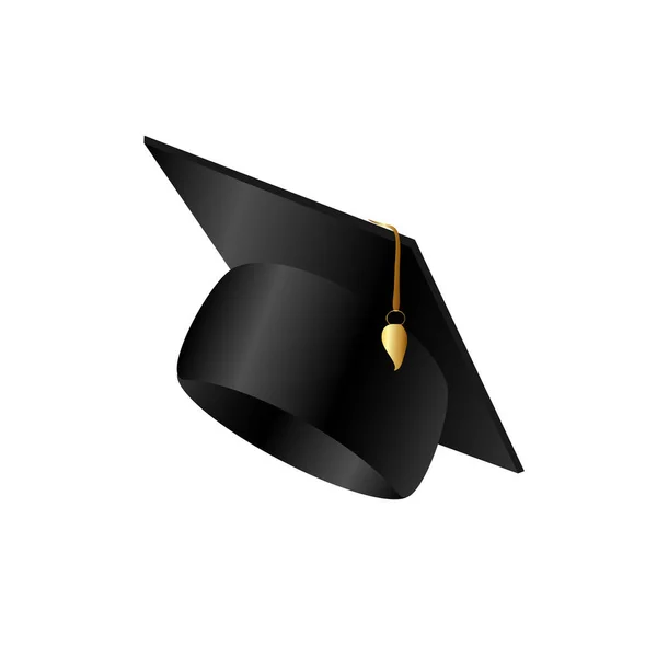 Absolventenhut Gold Abschlussfeier Abschlussgrüße 2023 Vektor Illustration — Stockvektor