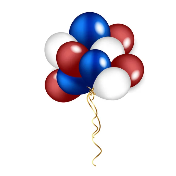 Balões Vermelhos Brancos Voando Para Cima Ilustração Vetorial Realista —  Vetores de Stock