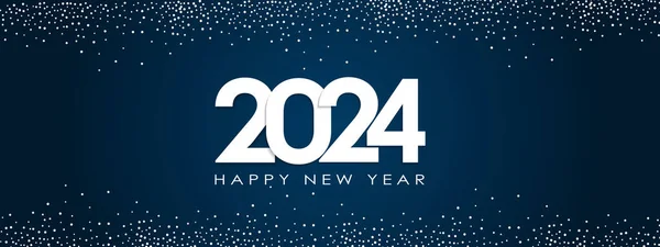 Feliz Año Nuevo 2024 Elegante Texto Dorado Con Globos Confeti — Vector de stock