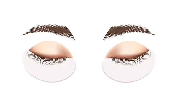 Patches Eyes Eyelash Extensions Vector Illustration — Stock Vector