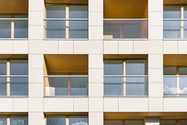 Многоквартирного Дома Центре Города Большое Количество Этажей Балконы Лоджии Солнечный — стоковое фото