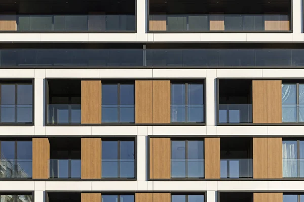 Современного Многоквартирного Дома Центре Города Большое Количество Этажей Балконы Лоджии — стоковое фото