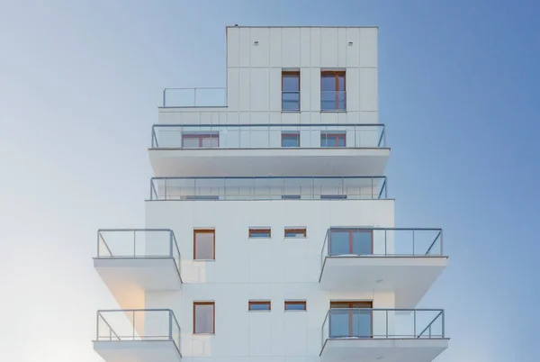 Detalj För Fasader Modern Flerfamiljsbyggnad Europeisk Stad — Stockfoto