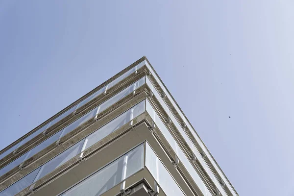 Detail Balconies Modern Multifamily Building European City Concrete Glass — Stock Photo, Image
