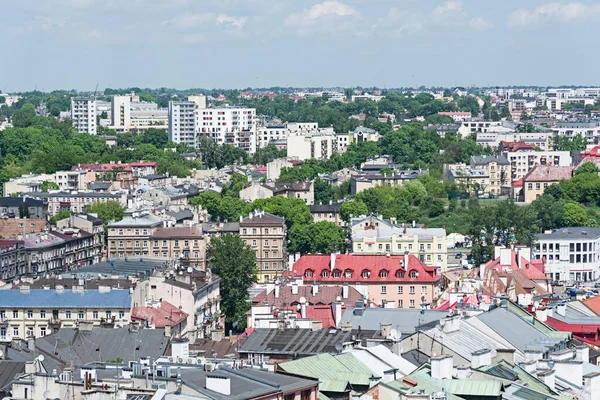 Panorama Della Città Lublino Villette Schiera Edifici Estate — Foto Stock
