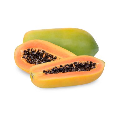 papaya beyaz arkaplanda izole
