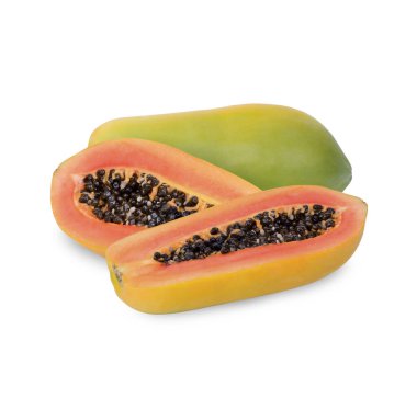 papaya beyaz arkaplanda izole