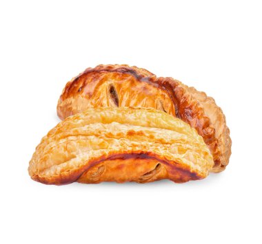 Beyaz arka plan üzerinde izole meyve pasta