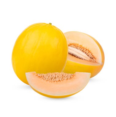 Fresh cantaloupe isolated on white background clipart