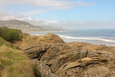mist in the Cantabrian coast above the sea