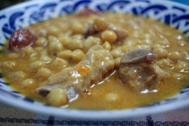 delicious chickpea stew with meat for lunch