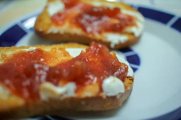 toast with home made quince and cheese