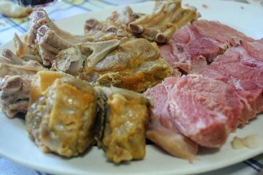 cooked pork legs and marrow made at home by my mother