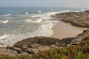 waves in the Cantabrian coast under blue sky