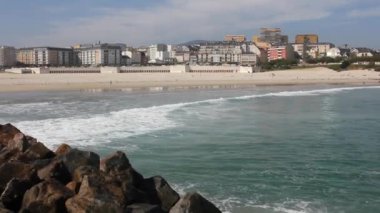 the beauty of Rapadoira beach in Foz, Galicia, Spain, in the Cantabrian sea